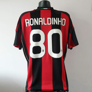 RONALDINHO 80 Milan Shirt - Large - 2010/2011 - Home Jersey Adidas
