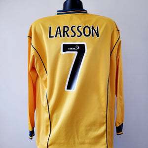 LARSSON 7 Celtic Shirt - 2000/2001 - Large - Umbro Away Long Sleeve