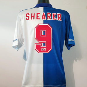 SHEARER 9 Blackburn Rovers Shirt - XL - 1995/1996 - Jersey Asics